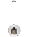 Lampa wisząca szklana loft APP557-1CP 20cm czarna