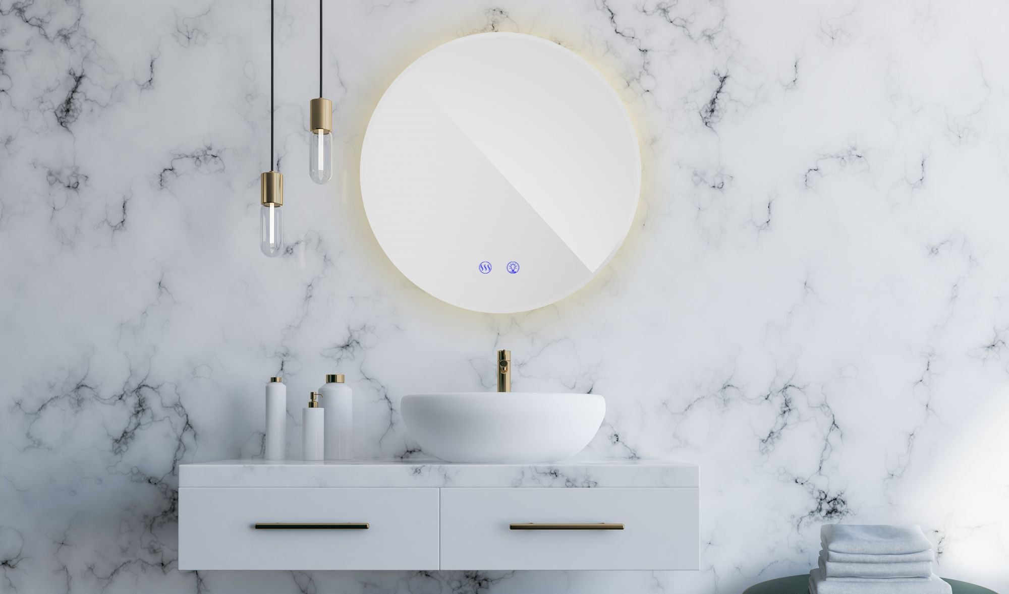 Lustro ścienne led 50cm hzj050