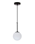 Pompei lampa wisząca czarny E27 klosz biały 15cm 31-09586