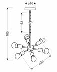 Sparta lampa wisząca czarny 6X60W E27 36-09395