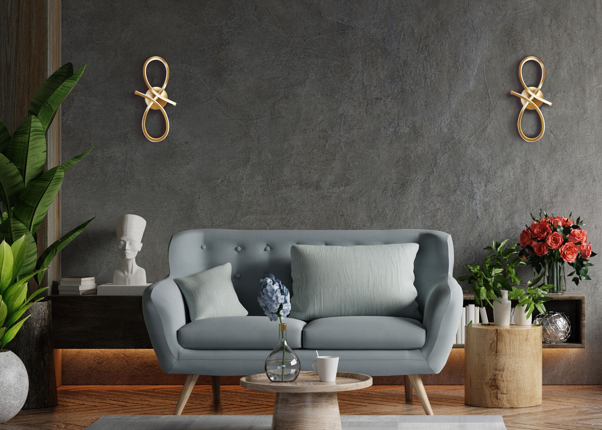 Lampa Ścienna Kinkiet Led App1051-w Złota