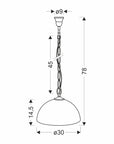 Trezza lampa wisząca mosiądz 1x60w e27 klosz ecru