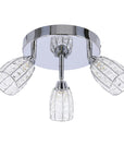 Shiba lampa sufitowa plafon chromowy 3x15w g9 klosz bezbarwny
