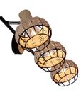 Tajga lampa sufitowa listwa czarny+drewniany 3x40w e14 klosz czarny+drewniany