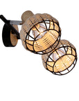 Tajga lampa sufitowa listwa czarny+drewniany 2x40w e14 klosz czarny+drewniany