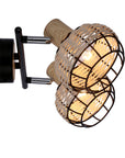 Tajga lampa sufitowa listwa czarny+drewniany 2x40w e14 klosz czarny+drewniany