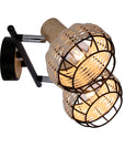 Tajga lampa sufitowa listwa czarny+drewniany 2x40w e14 klosz czarny+drewniany