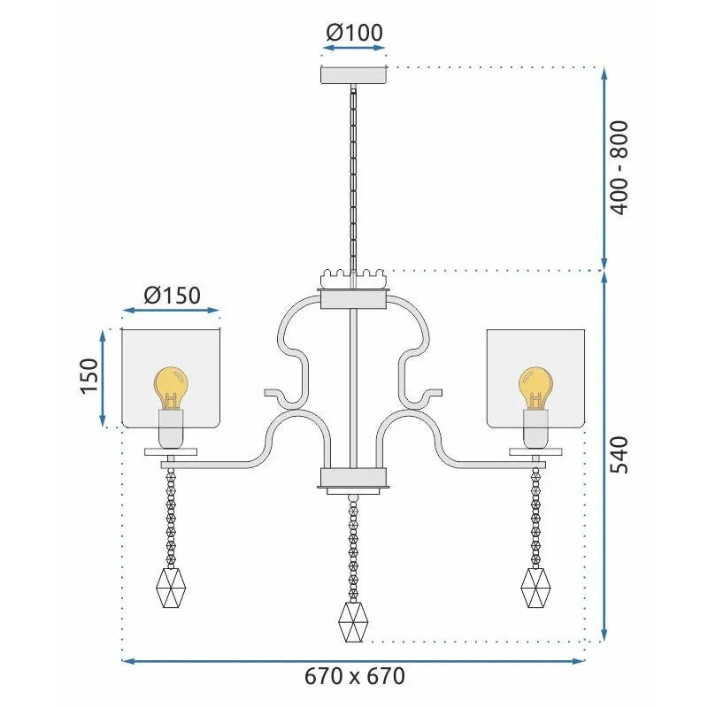 Lampa Wisząca Z Kryształami APP958-5CP 10