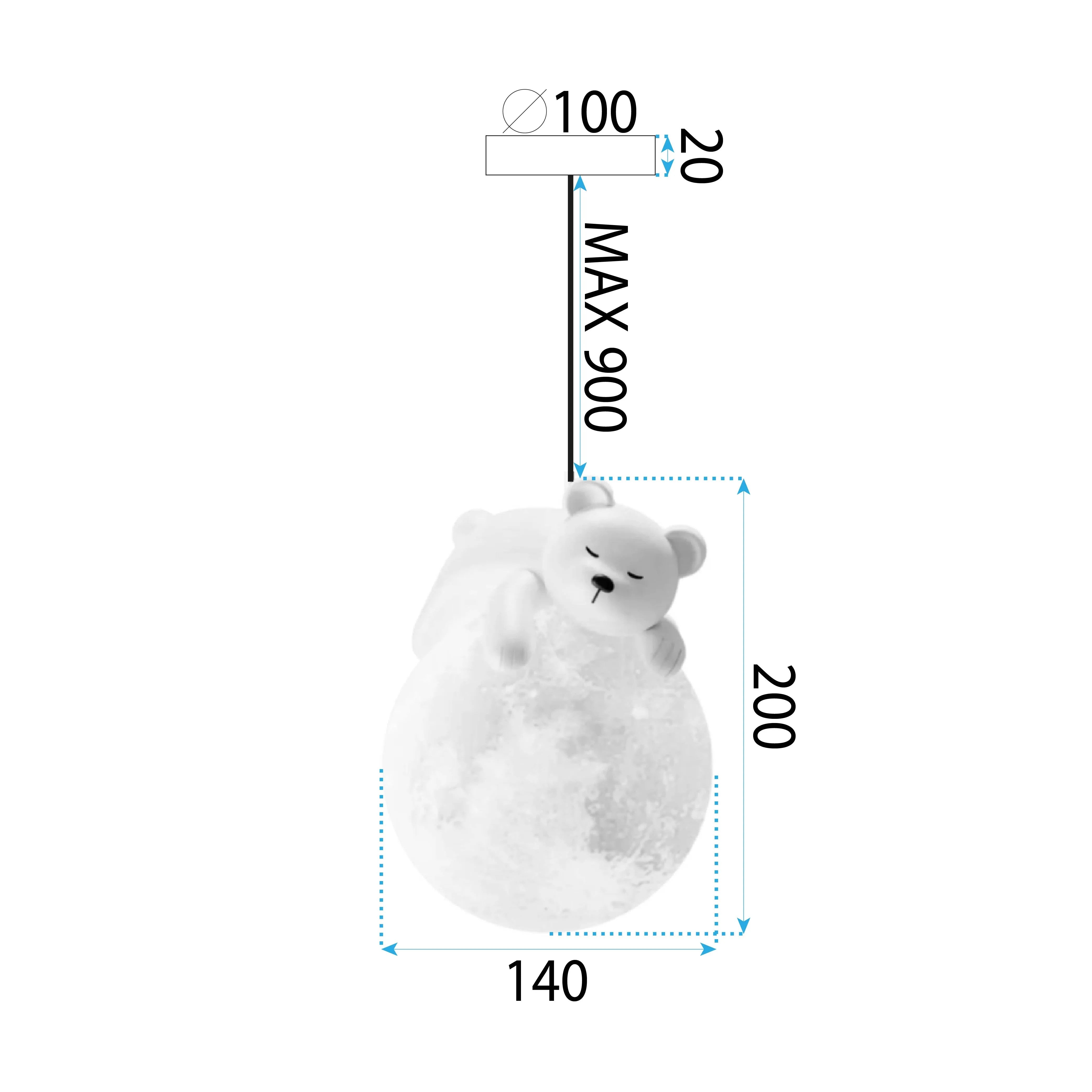 LAMPA SUFITOWA WISZĄCA WHITE BEAR APP1597-1CP 10