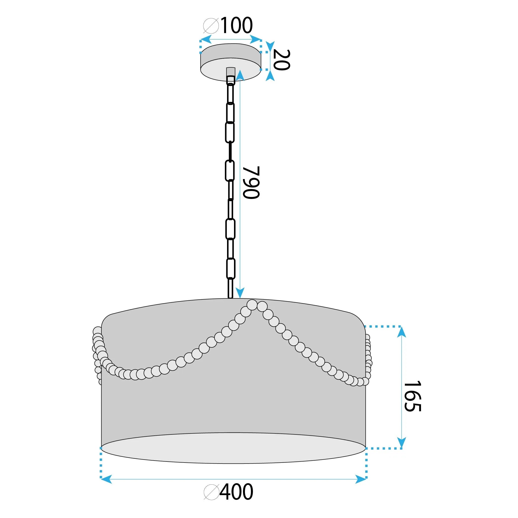 LAMPA SUFITOWA WISZĄCA APP1741-1CP 40 Cm 10
