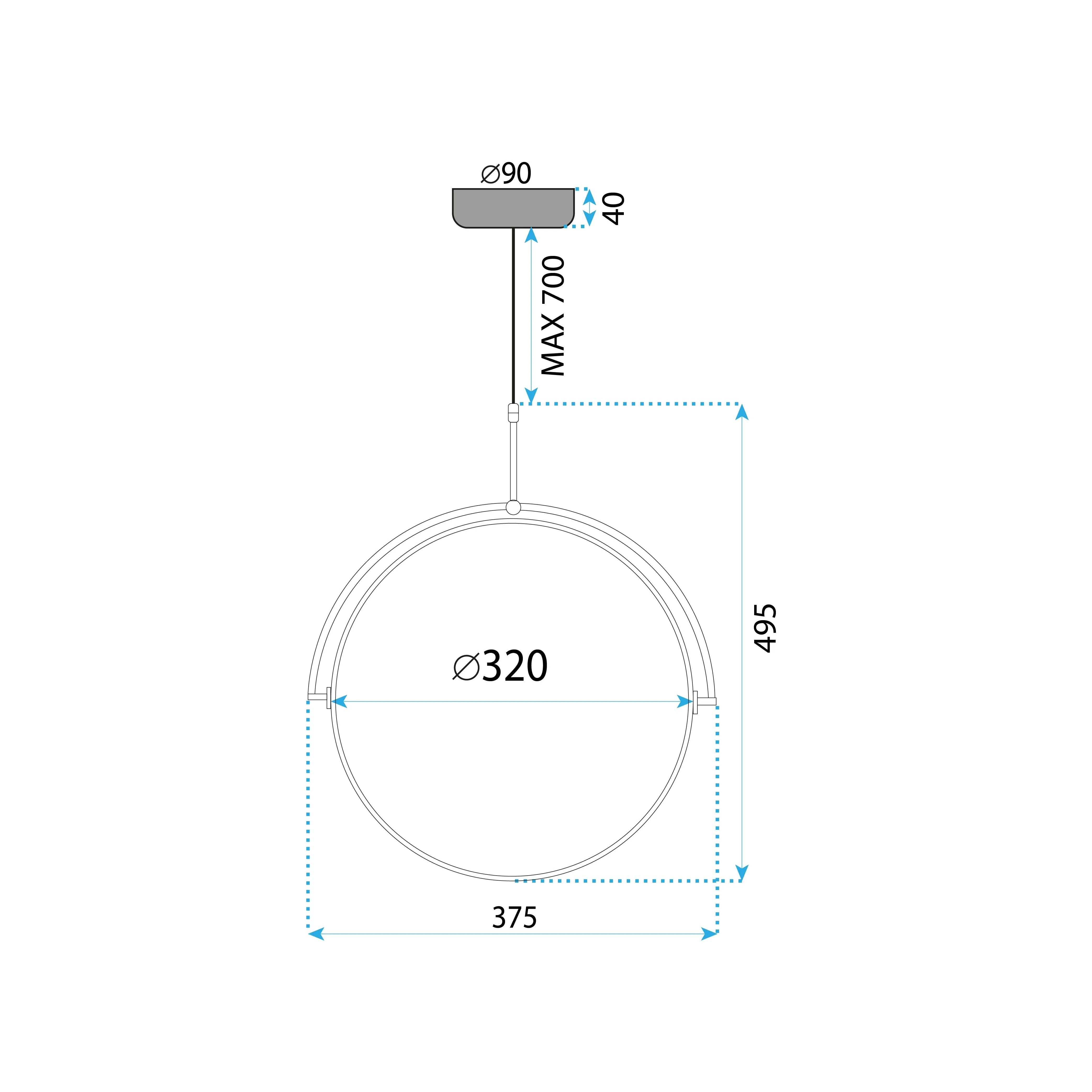 Lampa Wisząca LED APP1426-C 35cm 10