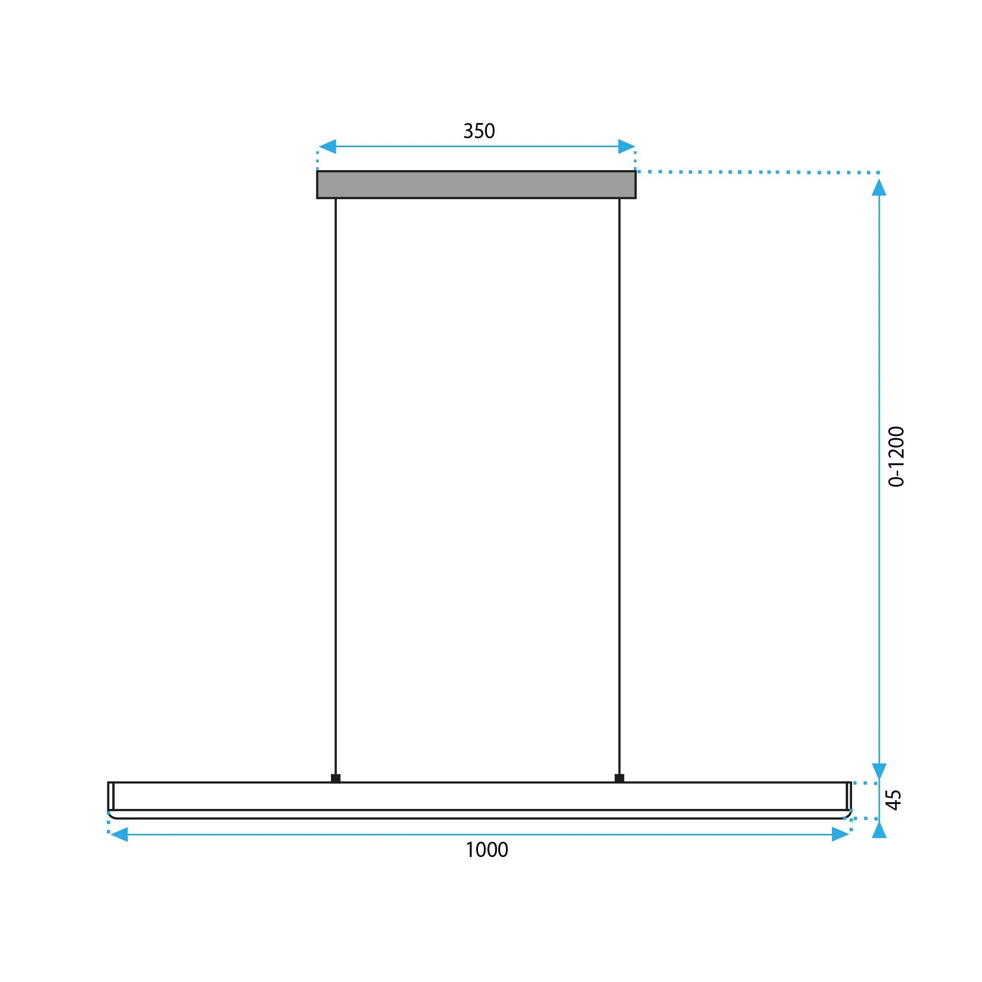 Lampa Sufitowa Wisząca Led APP1448-CP Czarna 100cm 10