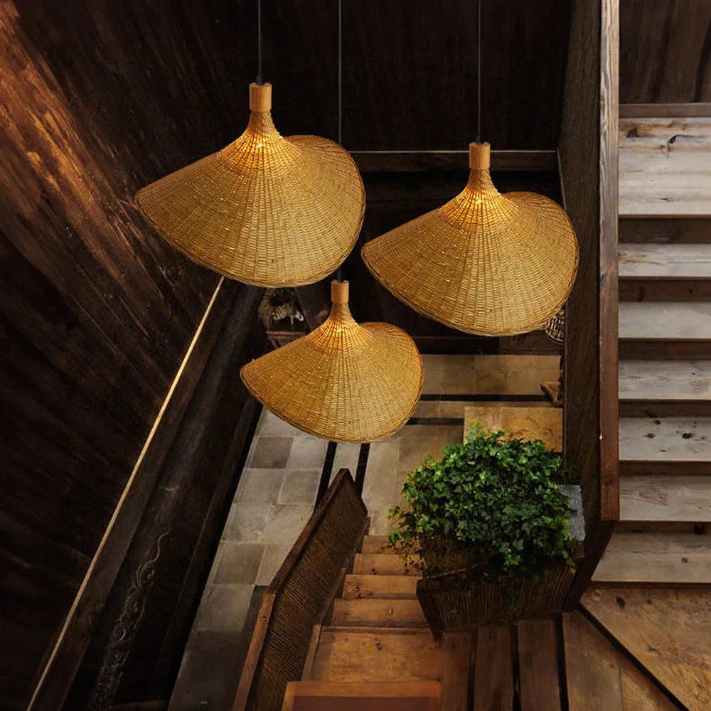 LAMPA WISZĄCA BAMBUSOWA APP1642-1CP 30cm 10