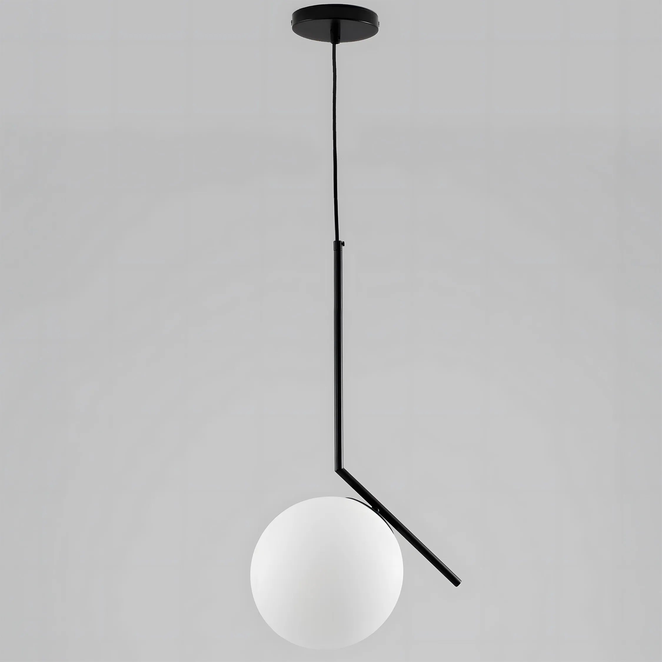 Lampa Sufitowa Wisząca Szklana Kula G107-1W Czarna Biała 10