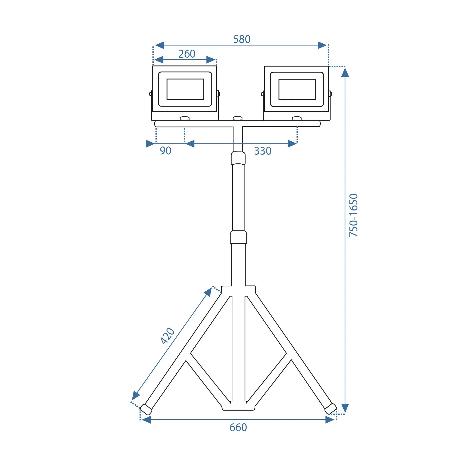 Halogen LED Budowlany Na Statywie RSL006-2x100N 10