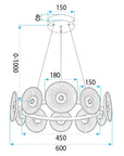 LAMPA SUFITOWA WISZĄCA SWE071-CP 60cm ZŁOTA 10