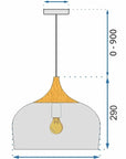 Lampa Sufitowa Wisząca Pojedyncza Bari Szara APP182-1CP 10