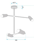 Lampa Wisząca 4-ramienna APP1708-4CP CZARNA + ZŁOTO 10