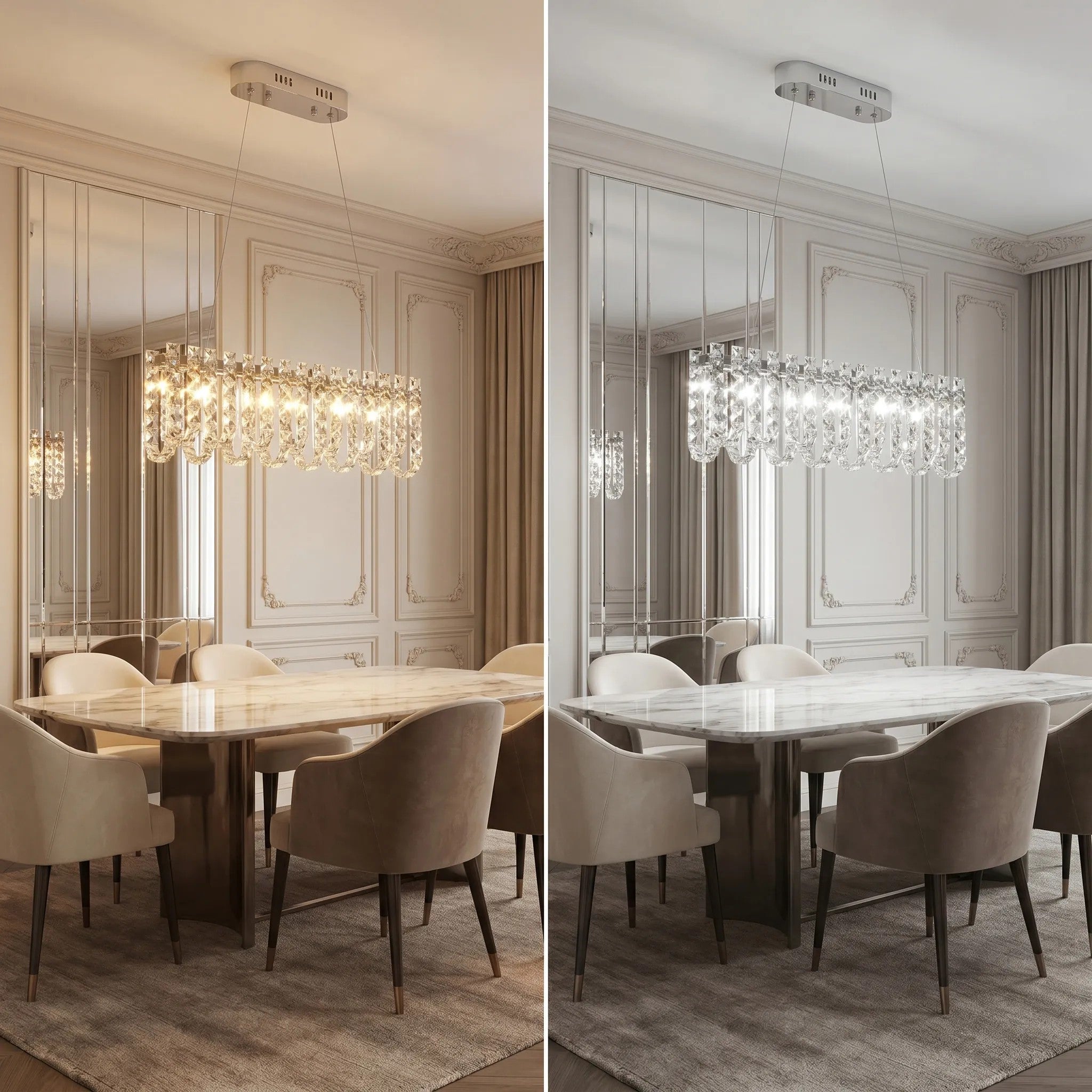 Lampa Wisząca LED Z Kryształami SWE073-CP 60cm Chrom 10