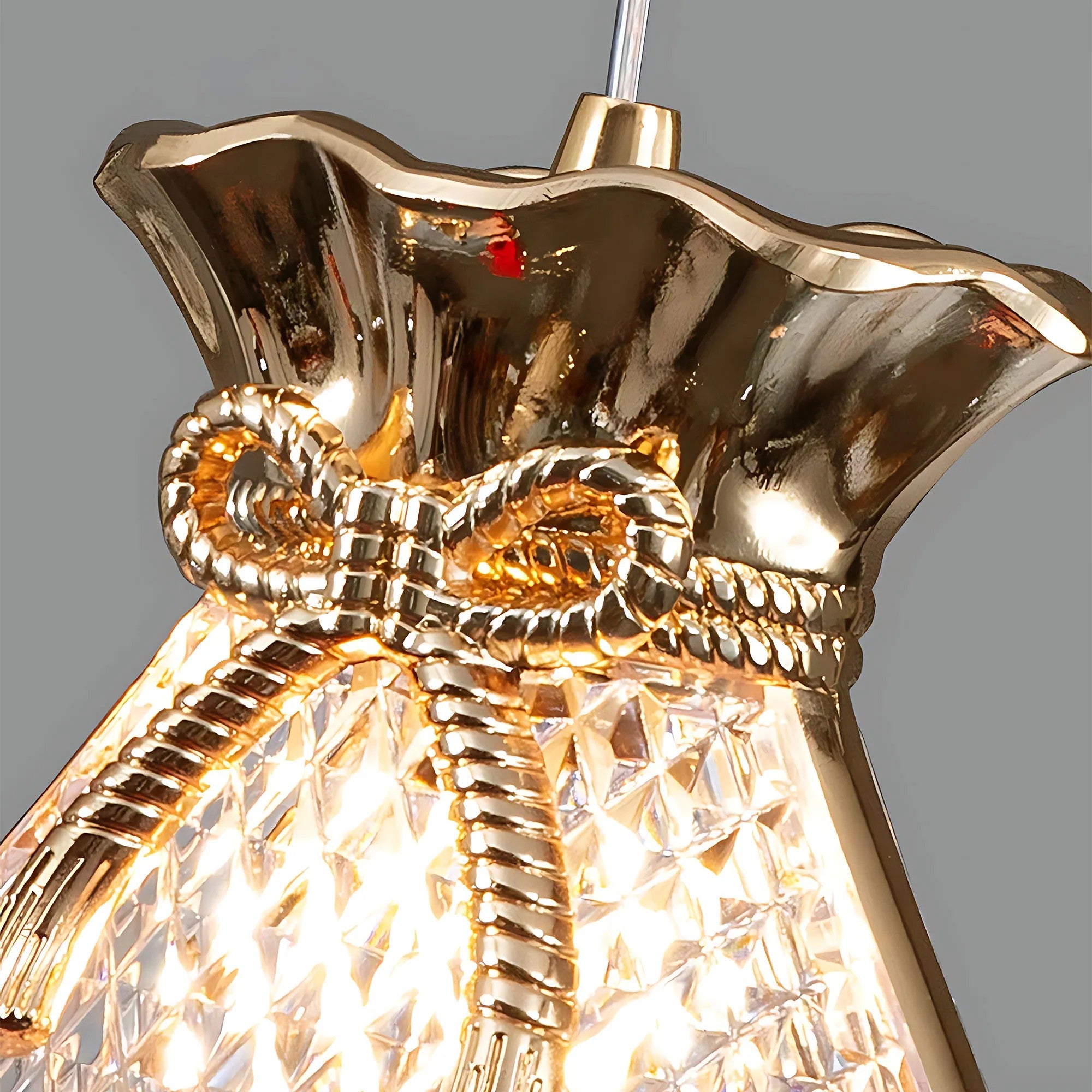 LAMPA SUFITOWA WISZĄCA LHJ107-1CP JASNE RÓŻOWE ZŁOTO 10