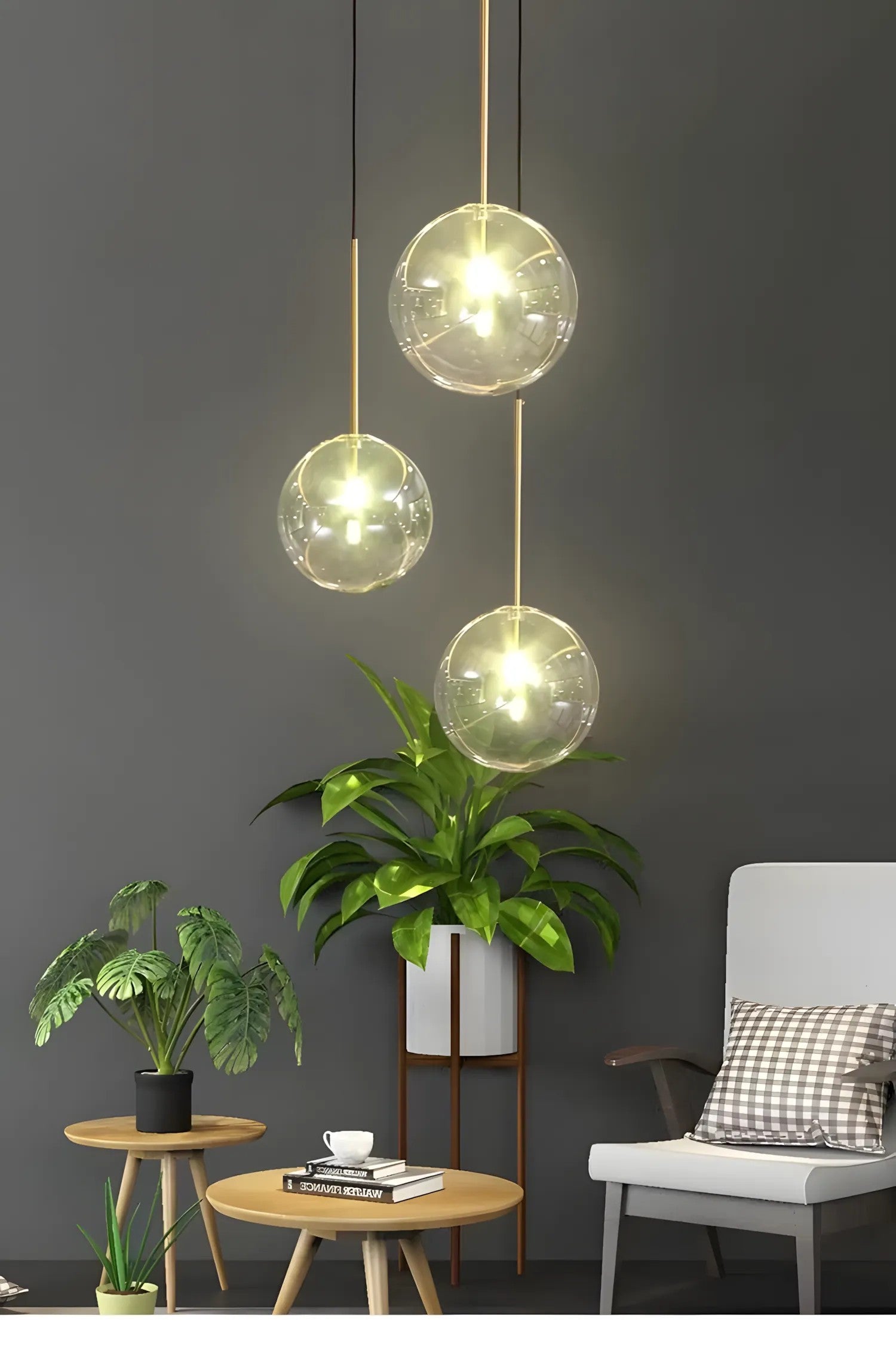 Lampa Sufitowa Wisząca Szklana Kula ZŁOTA 15cm APP1680-1CP 10