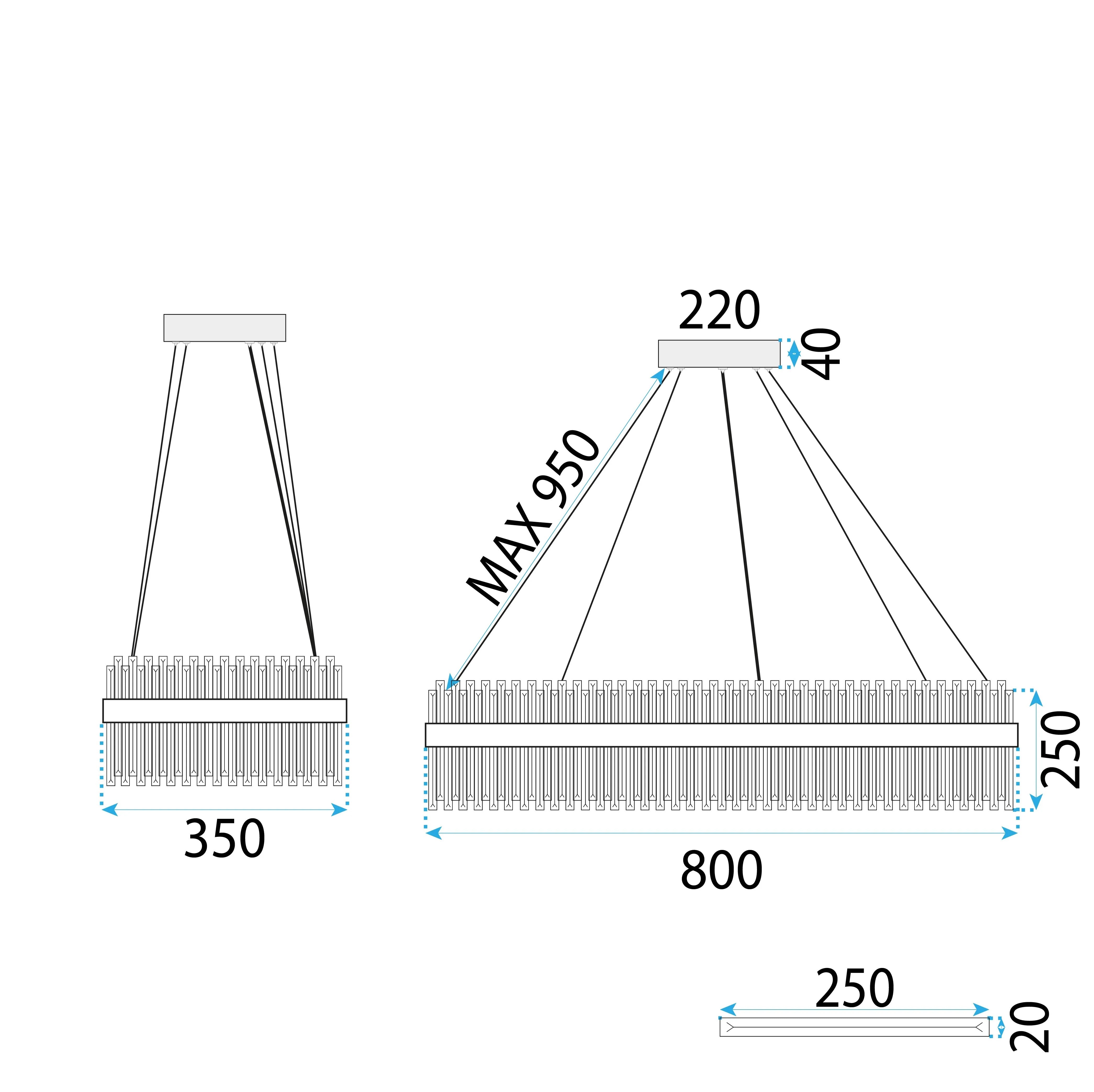 Lampa Sufitowa Kryształowa APP1513-CP80 Złota 10