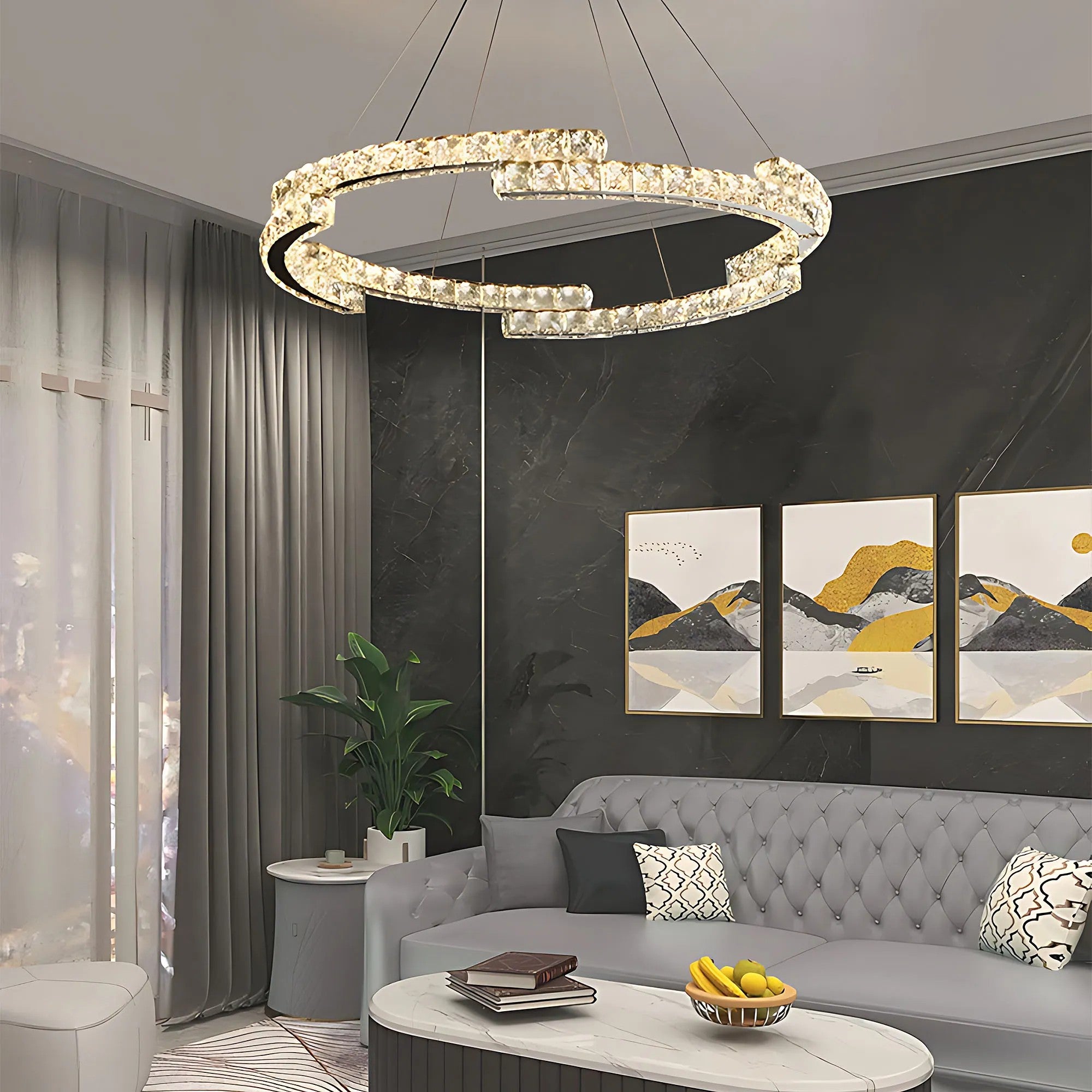 LAMPA SUFITOWA WISZĄCA LED APP1770-CP CHROM 60cm 10