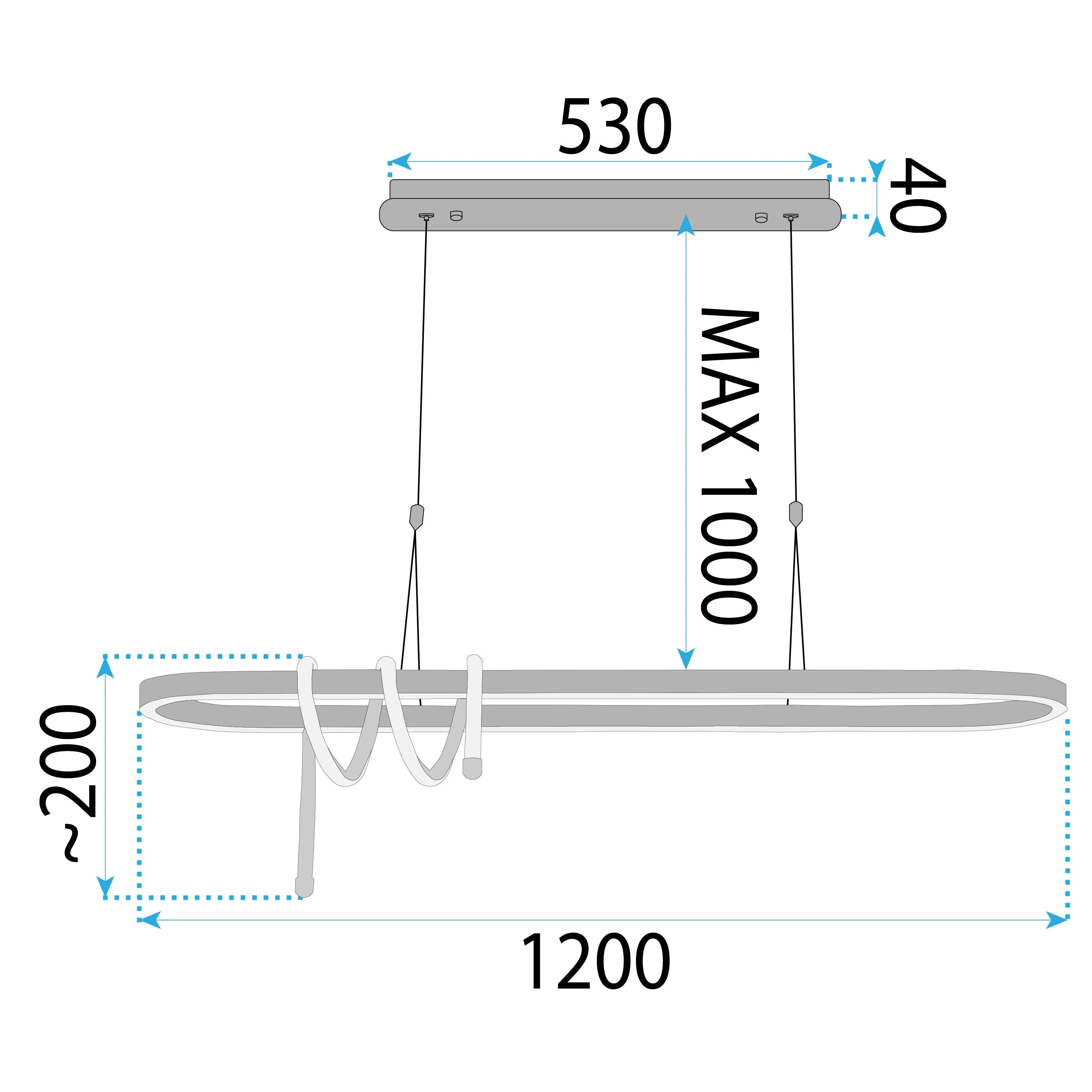 Lampa WISZĄCA LED LHJ040-CP 120 Cm CZARNA 10