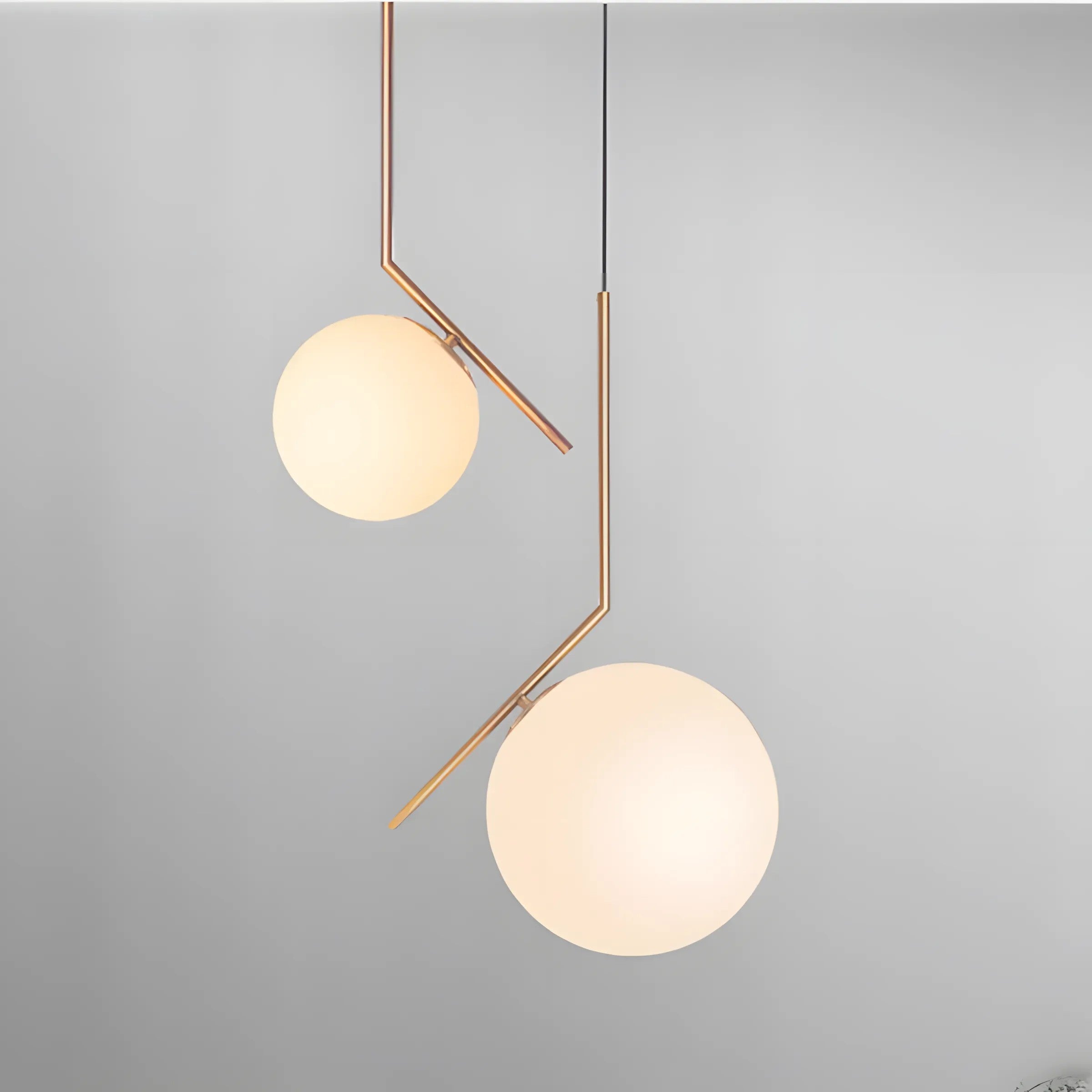 Lampa Sufitowa Wisząca Szklana Kula G106-1W Złota Biała 10