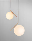 Lampa Sufitowa Wisząca Szklana Kula G106-1W Złota Biała 10