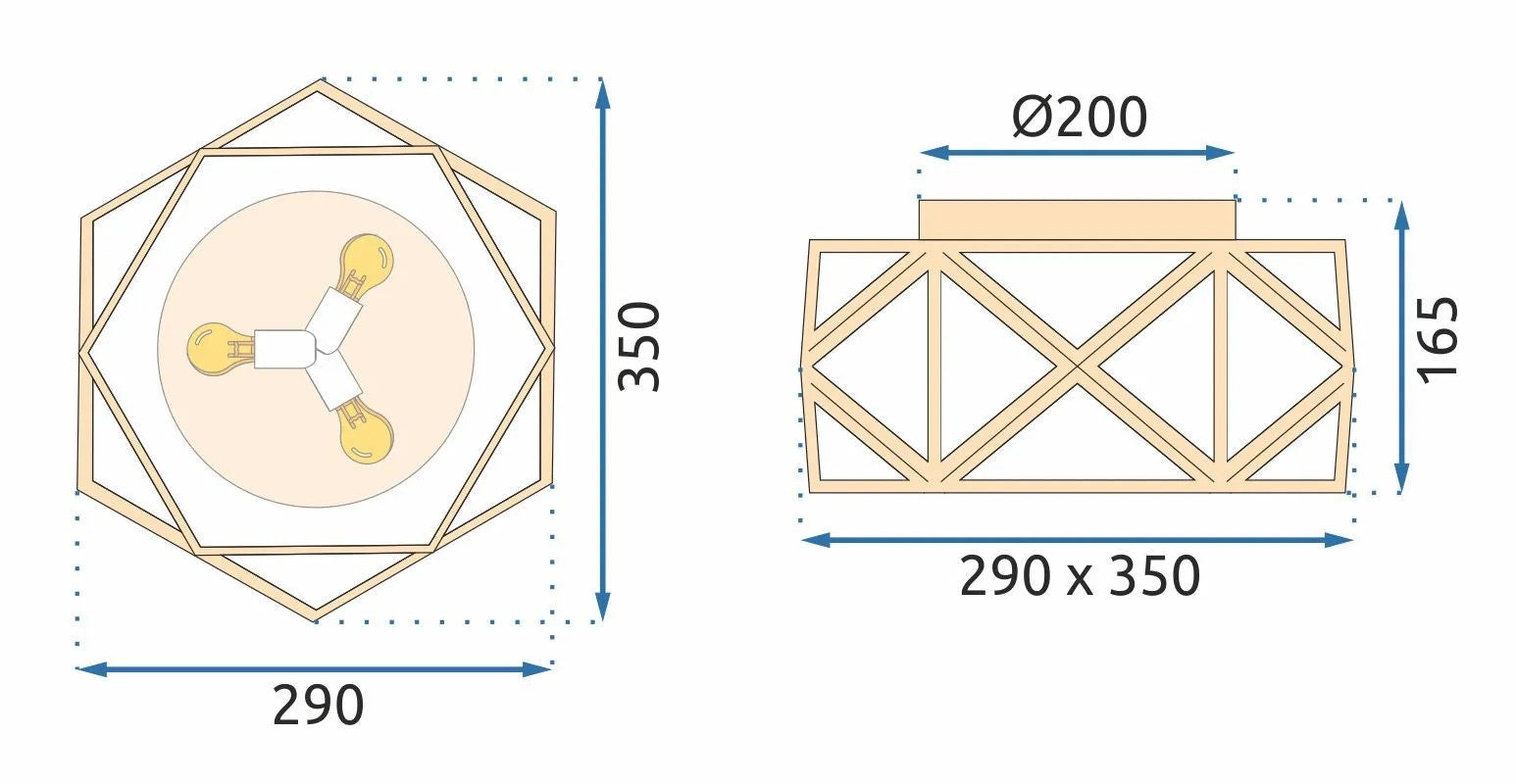 Lampa Sufitowa 35cm APP1238-C Złota 10