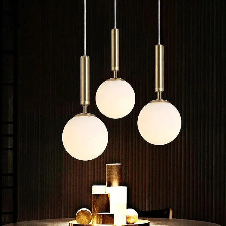LAMPA WISZĄCA SZKLANA KULA G108-1W ZŁOTA E27 10