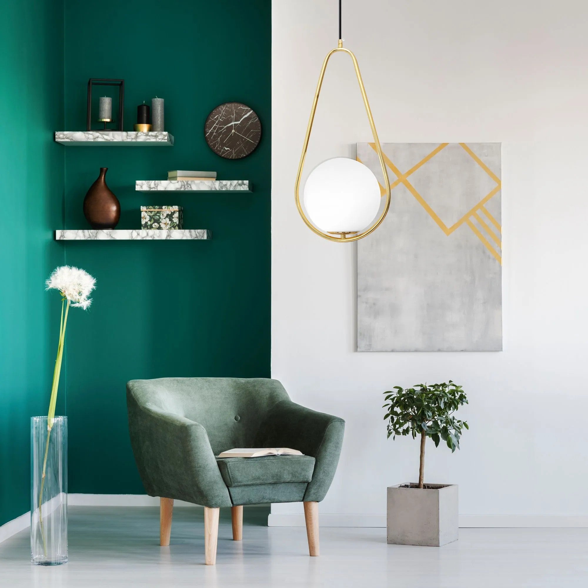 Lampa Sufitowa Wisząca Szklana Kula APP472-1CP Biała 10