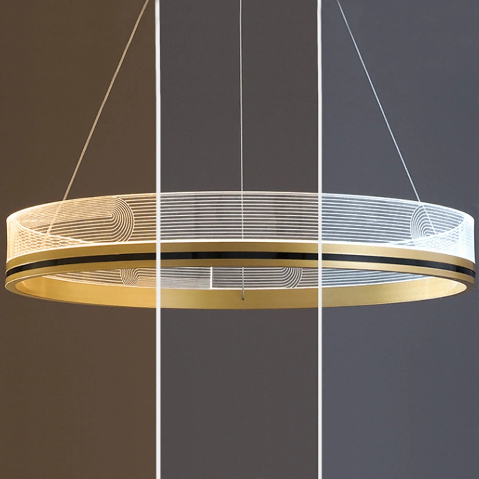 Lampa Wisząca APP1189-CP Złota 40cm 10