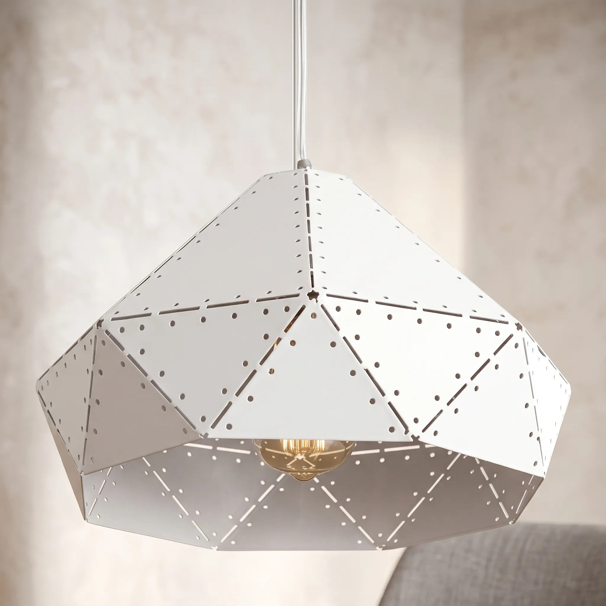 Lampa Sufitowa Wisząca Metalowa APP237-1CP Biała 10