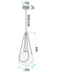 LAMPA SUFITOWA WISZĄCA APP1793-1CP 20cm Złota 10