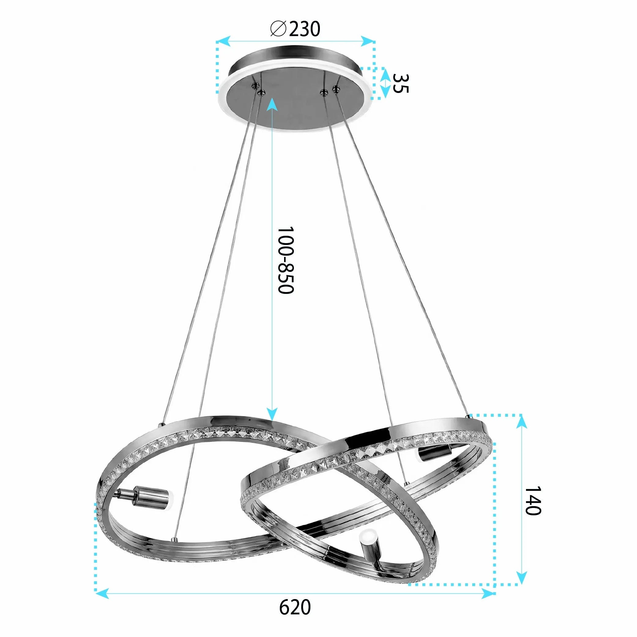 LAMPA SUFITOWA WISZĄCA LED G158-CP ZŁOTA 10