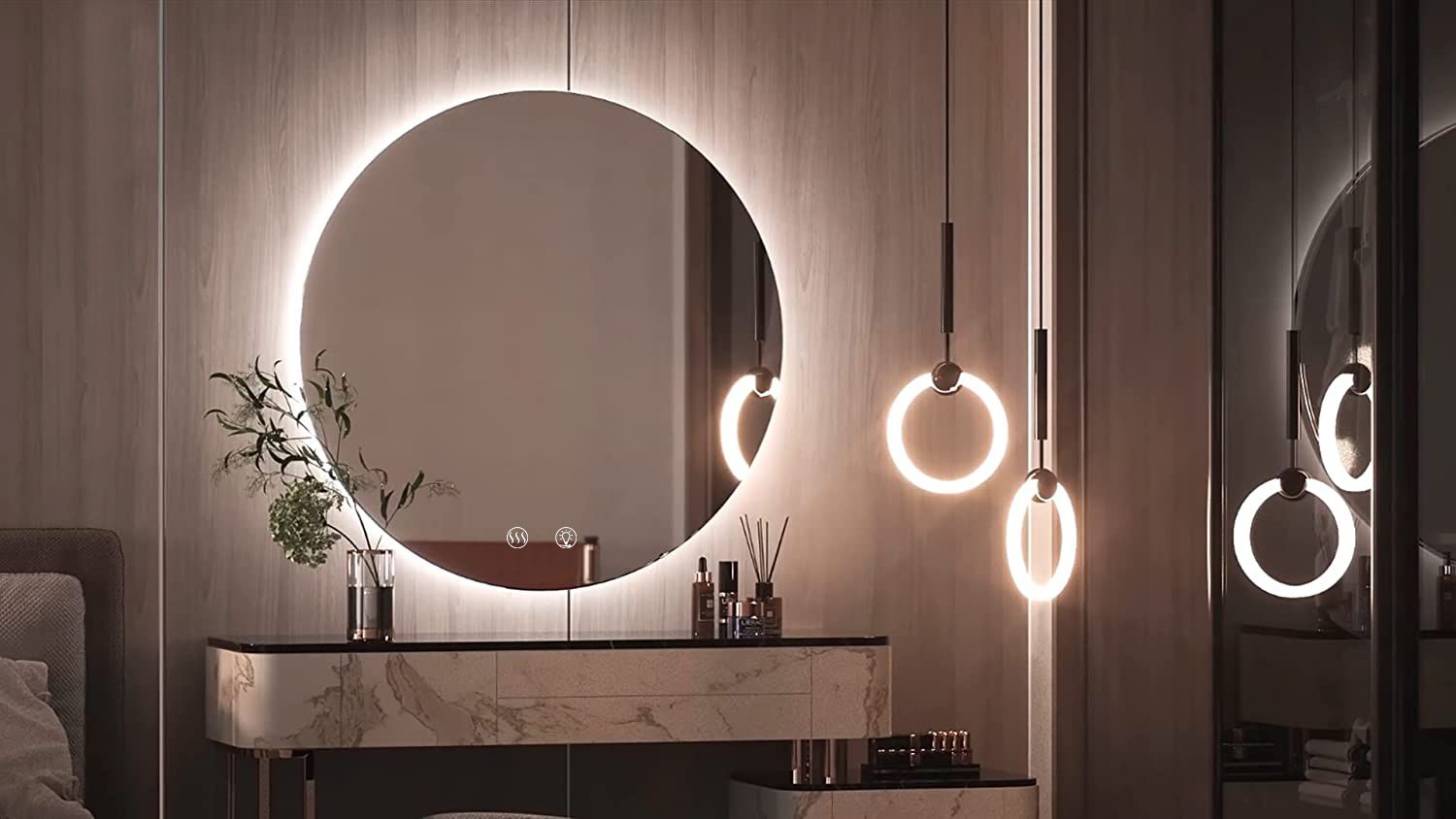 Lustro ścienne led 50cm hzj050