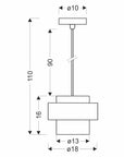 Spiega lampa wisząca czarny+mosiężny 1x60w e27 klosz dymiony