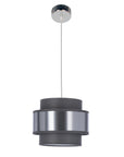 Hare lampa wisząca chromowy 1x60w e27 abażur szary+srebrny