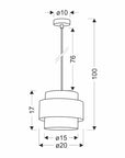 Twin lampa wisząca czarny 1x40w e27 abażur czarny+drewniany