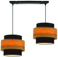 Twin lampa wisząca czarny 2x40w e27 abażur czarny+drewniany