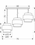 Twin lampa wisząca czarny 3x40w e27 abażur czarny+drewniany