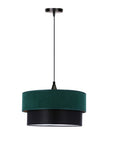 Solanto lampa wisząca butelkowa zieleń + czarny 1x60 e27 abażur duo 35+30