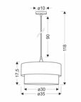 Solanto lampa wisząca butelkowa zieleń + czarny 1x60 e27 abażur duo 35+30