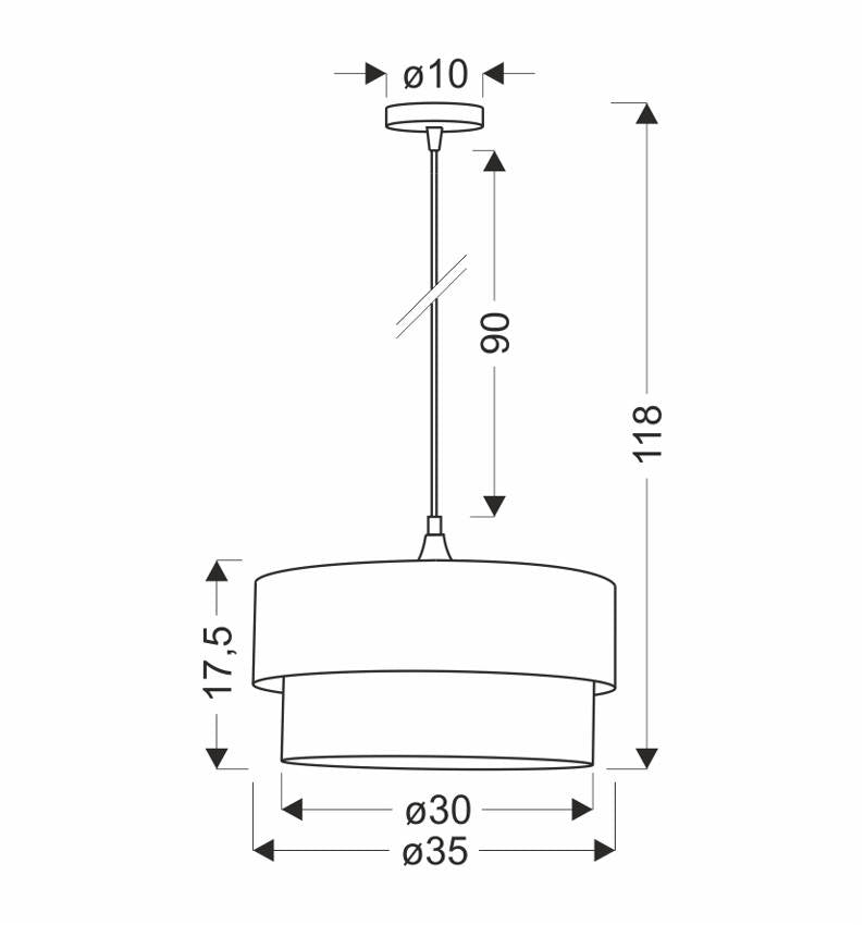 Solanto lampa wisząca butelkowa zieleń + czarny 1x60 e27 abażur duo 35+30