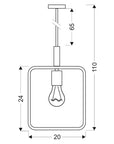 Lampa wisząca miętowa regulowana wysokość 60W E27 Frame 31-73556