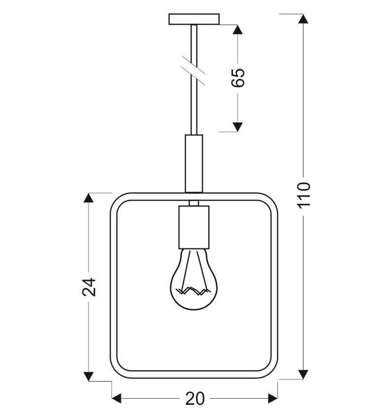 Lampa wisząca miętowa regulowana wysokość 60W E27 Frame 31-73556