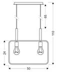 Lampa wisząca czarna regulowana wysokość 2x60W E27 Frame 32-73518