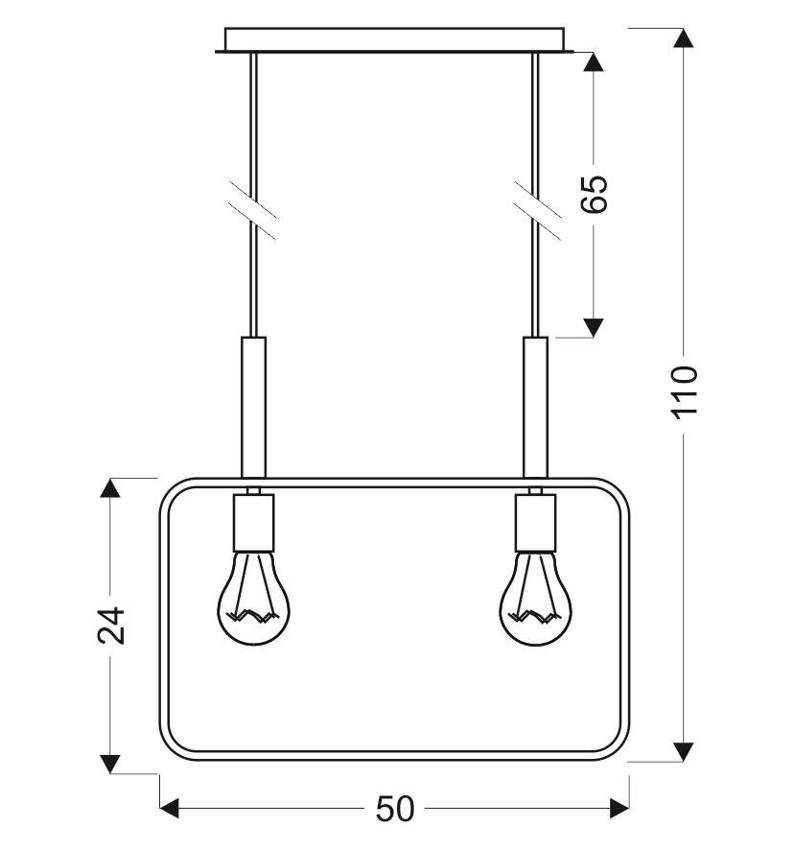 Lampa wisząca czarna regulowana wysokość 2x60W E27 Frame 32-73518
